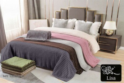 Покривало HOME TEXTILES Кубики 220х240см. Графіт