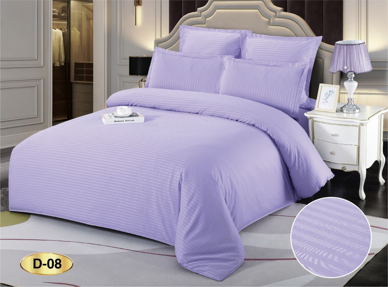 Постільна білизна "EAST" Страйп-сатин "Фіолетовий" євро