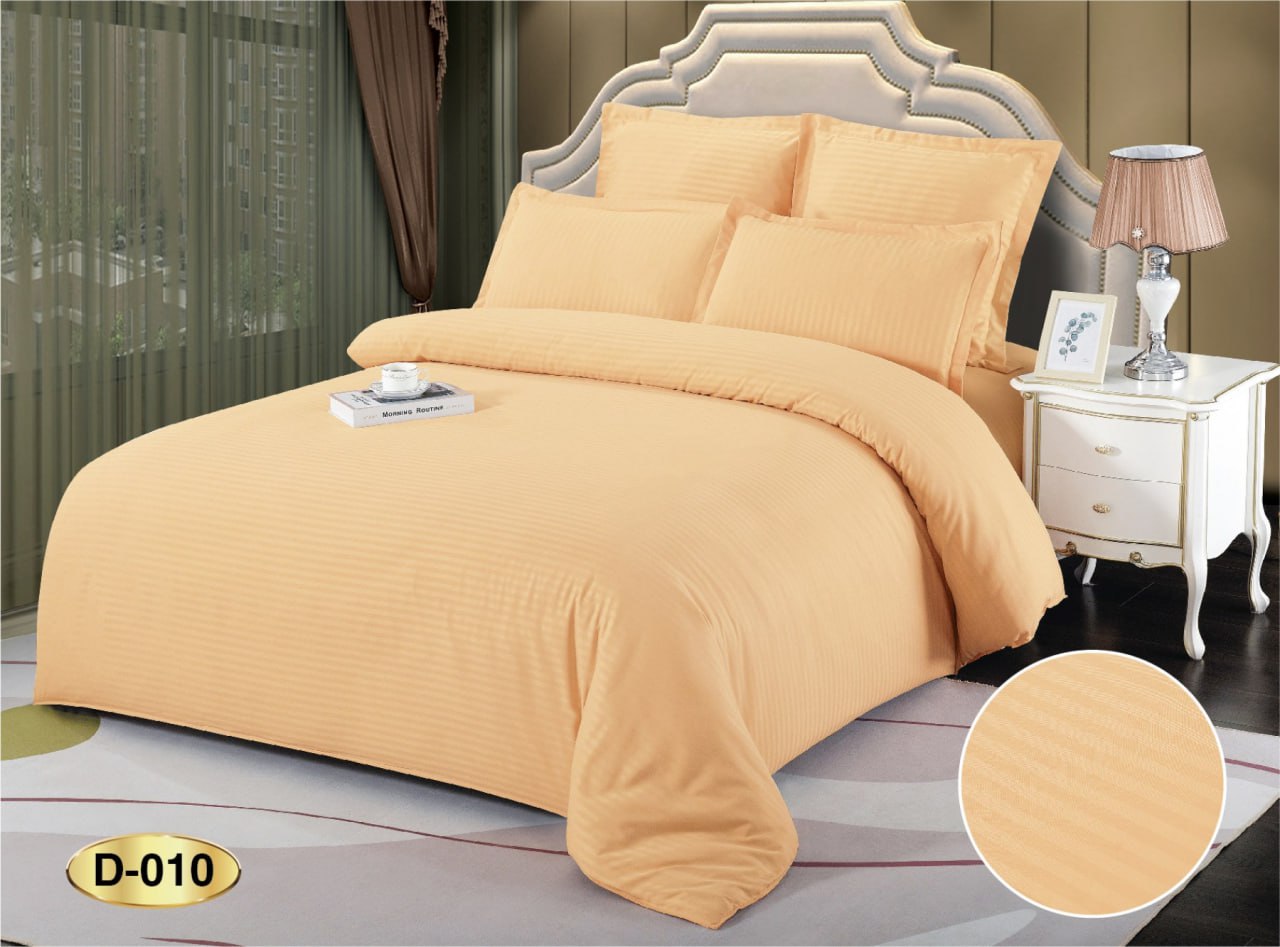 Постільна білизна "EAST" Страйп-сатин "Жовтий" євро