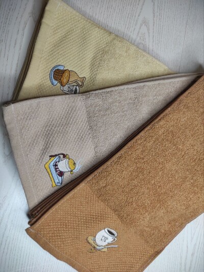 Кухонні серветки, махрові "Кава" упаковка 20 шт. №5807