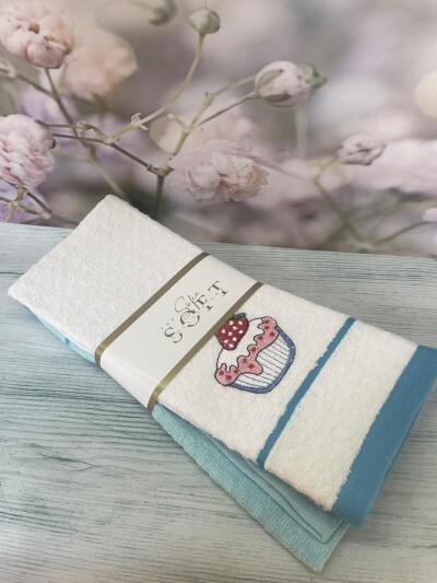 Набір кухонних рушників 2 шт махра "SOFT" 40х60 см. №8