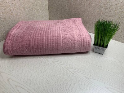 Покривало велюрове двостороннє "HOME TEXTILE" (Фуксія) 200х220 см.