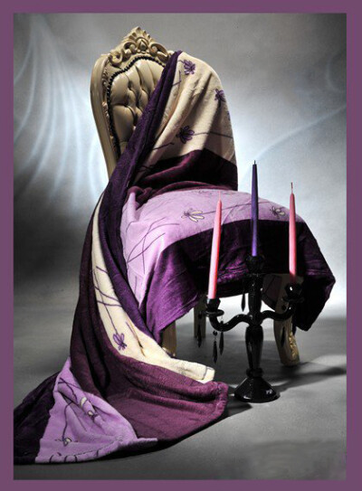 Плед із мікрофібри "TRUE LOVE" 200х220 см. "Фіолетова квітка"