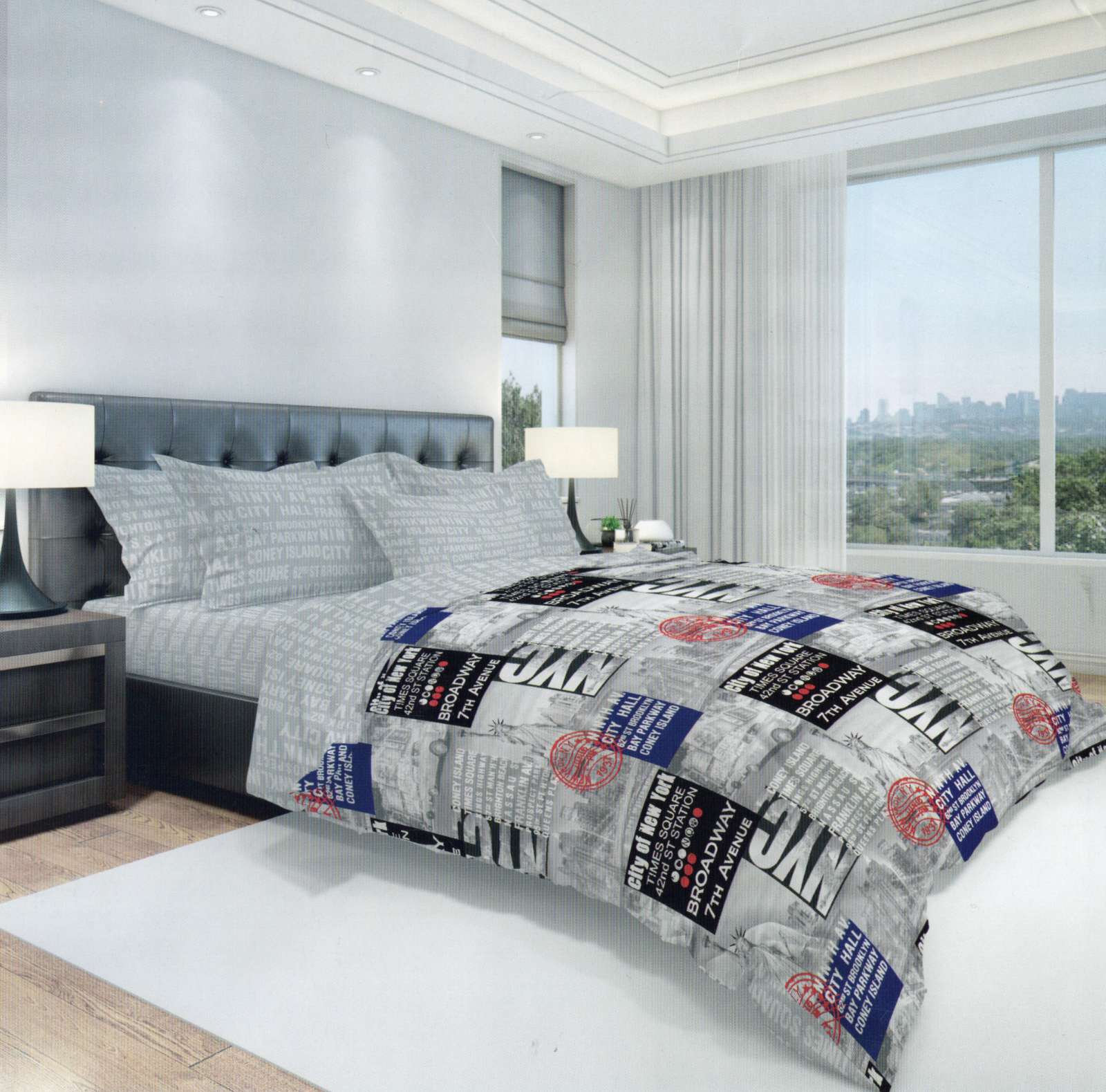 Постільна білизна полуторна (бязь) "New York"