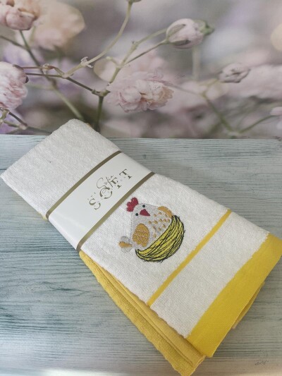 Набір кухонних рушників 2 шт махра "SOFT" 40х60 см. №9