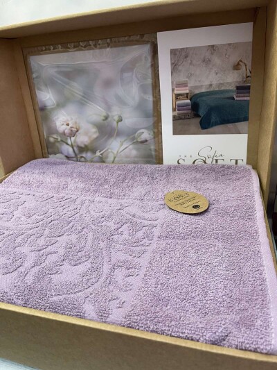 Махрове покривало 200х220 см. (Бузковий)