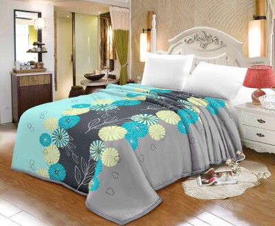 Плед із мікрофібри "TRUE LOVE" 200х220 см. "Квітка сіро-блакитна"