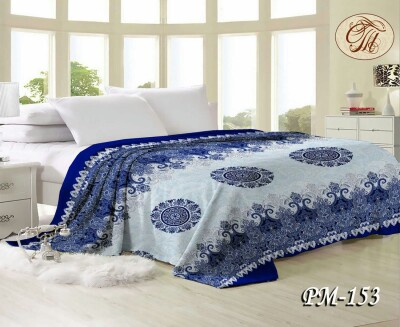 Флісовий плед "Синій візерунок" 200х220 см.