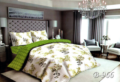 Постільна білизна двоспальна "Зелені кущики" B-966