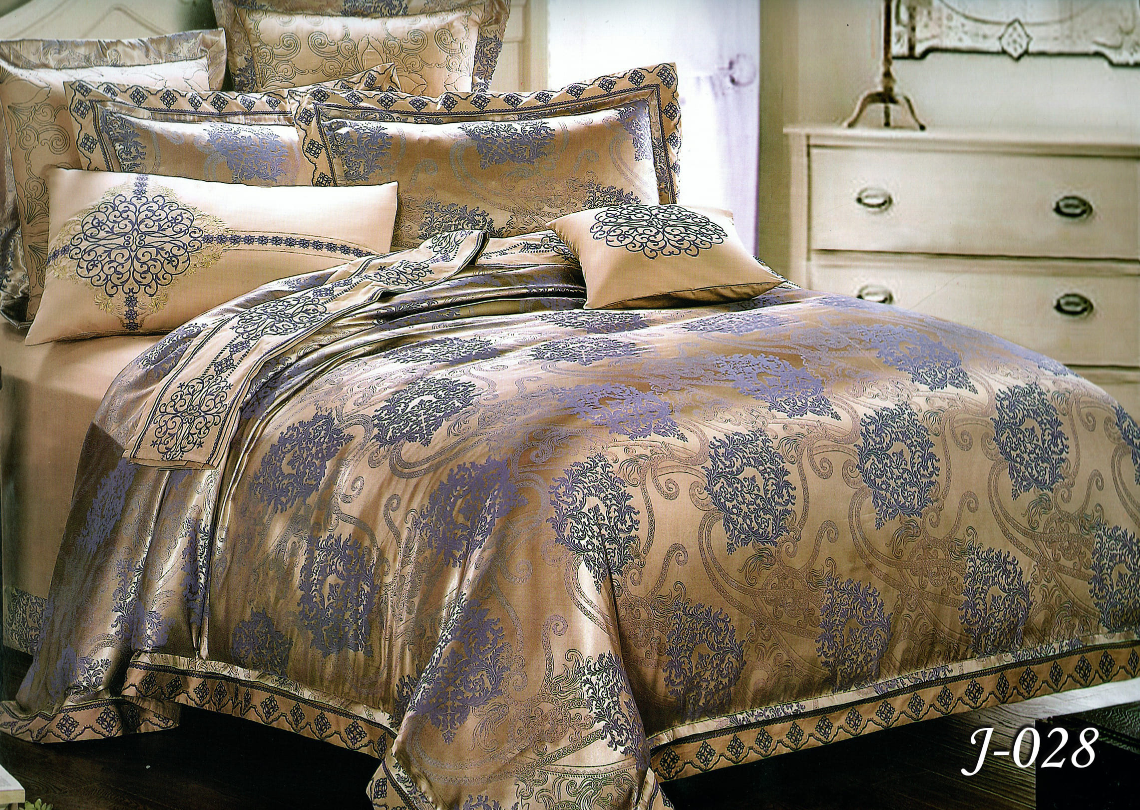 Постільна білизна євро (жаккард) "Бронза" J-028
