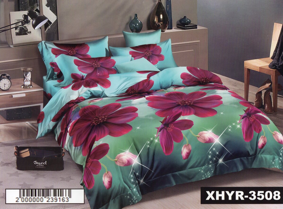 Постільна білизна полуторна (мікросатин) "Черешня"