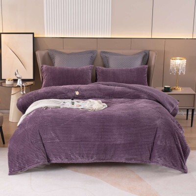 Покривало Colorful Home велюр + 2 наволочки 50х70см. "Фіолетовий" 