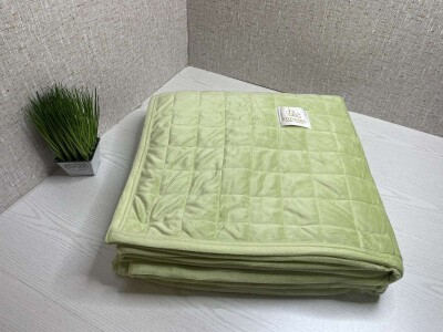 Покривало велюрове "BOZHONG" (Салатовий) 220х240 см.