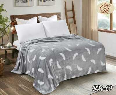 Флісовий плед "Біле перо" 200х220 см.