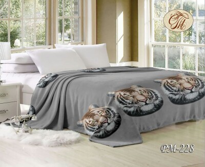 Флісовий плед "Тигр медальйон" 160х210 см.